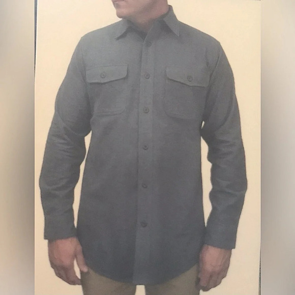 GRIZZLY MOUNTAIN 100% cotton long sleeve button up shacket dark gray NEW size XL - Picture 1 of 11